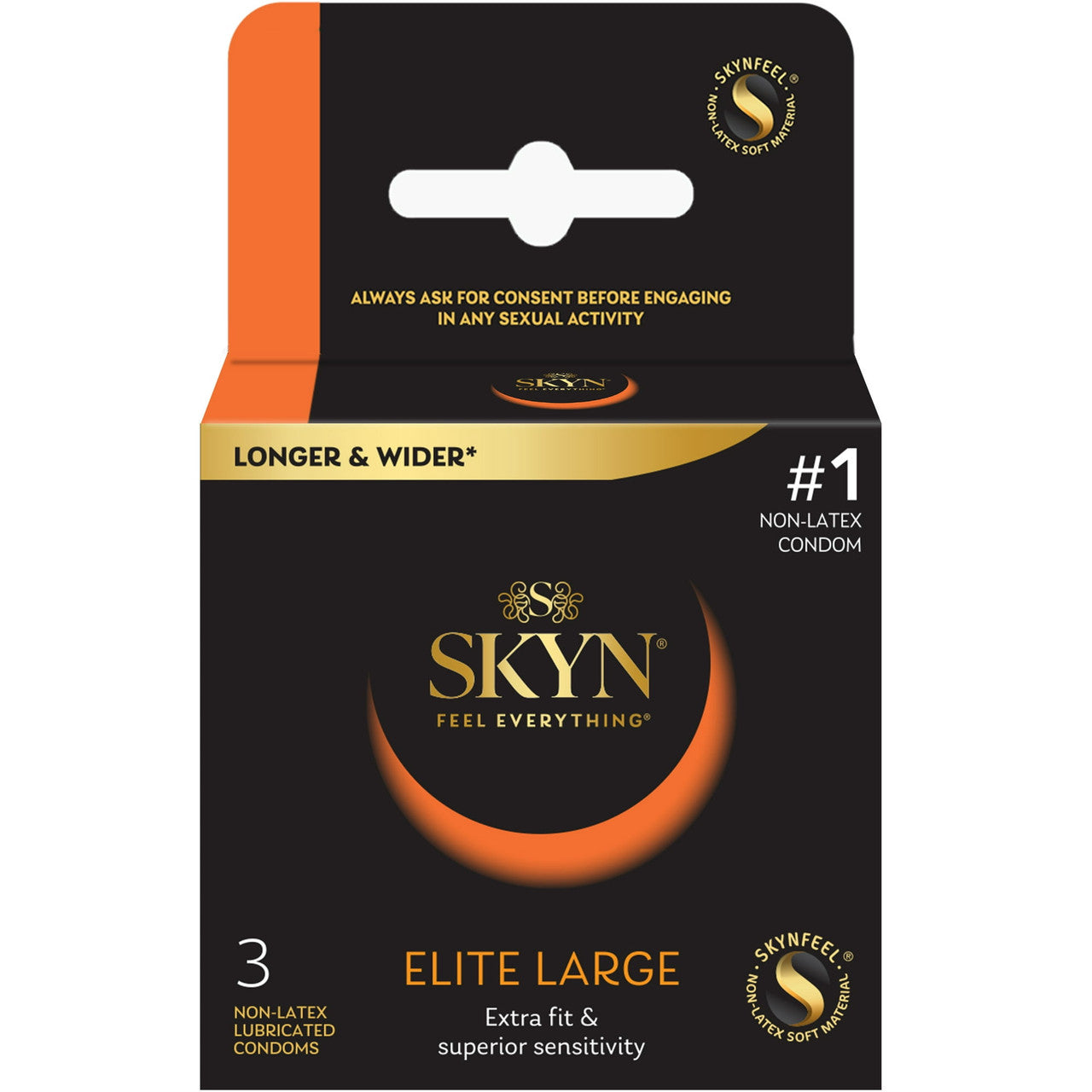 Lifestyles Skyn Non-Latex Lubricated Condoms, Large - 3 ea